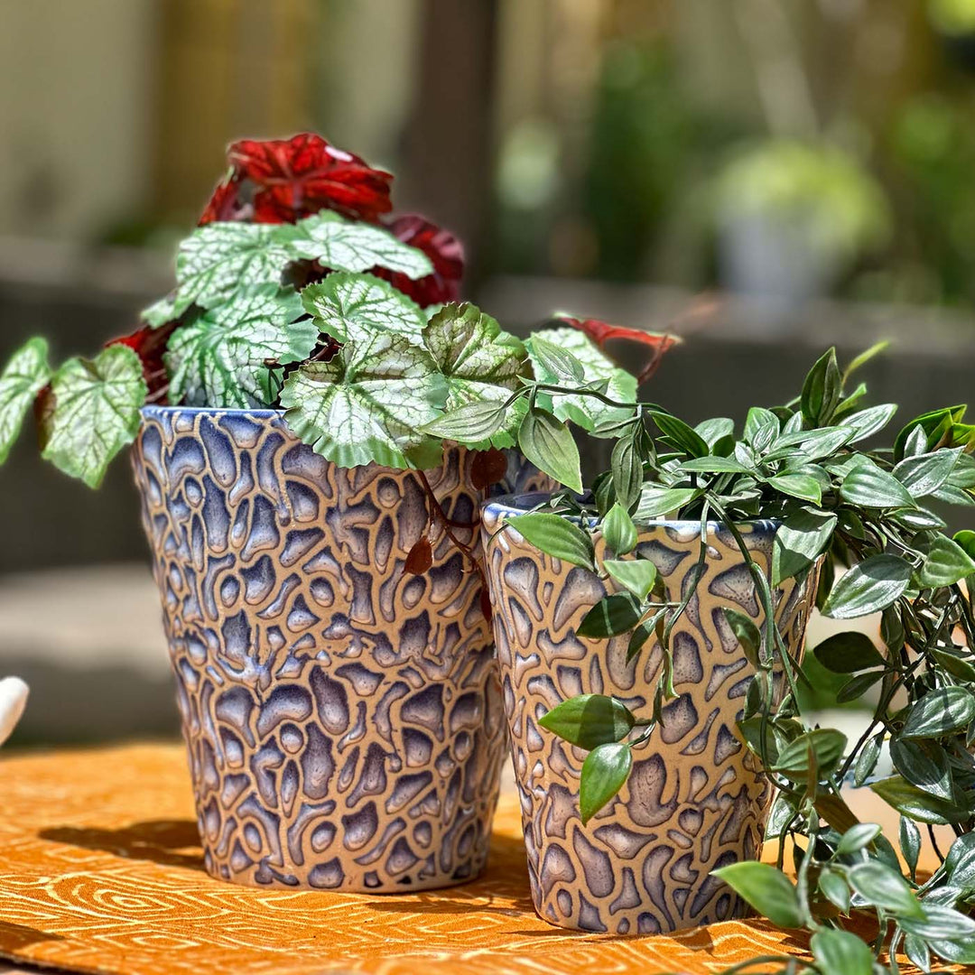 Handmade Blue Ceramic Planter | Blue Planter Pot