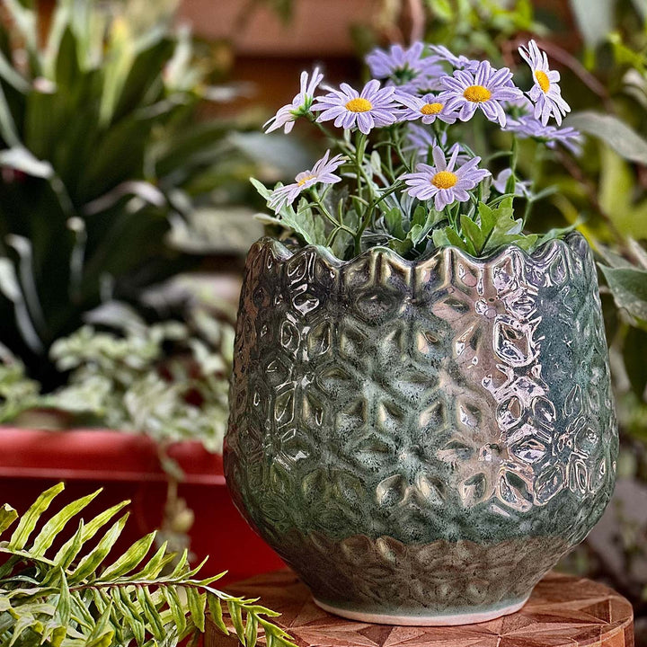 Green Ceramic Planter Pot | Green Planter Pot