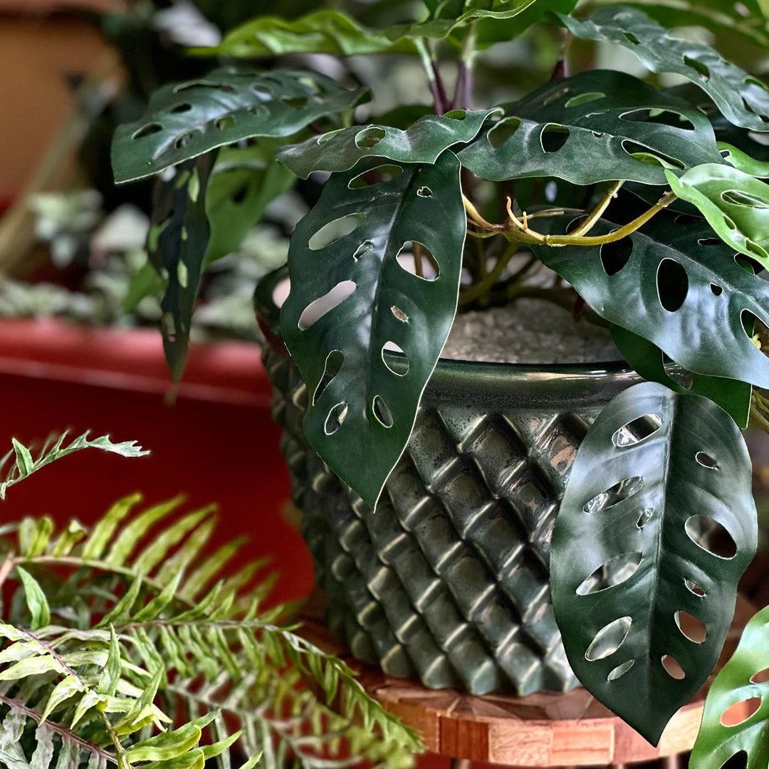 Green Ceramic Planter Set | Green Big and Small Planter Pot