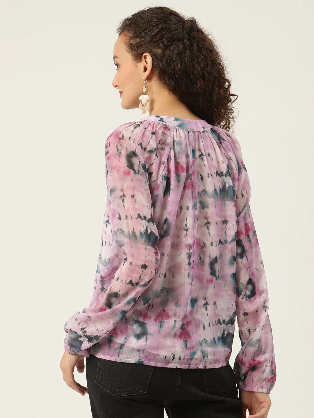 Printed Casual Shirt for Women | Chic Tie-Dye Harmony Top