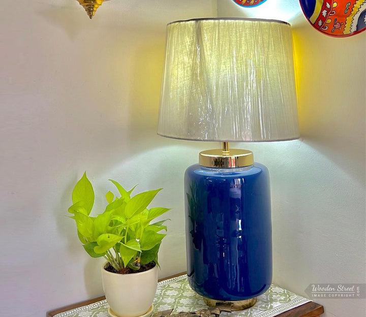 Blue Metal Table Lamp
