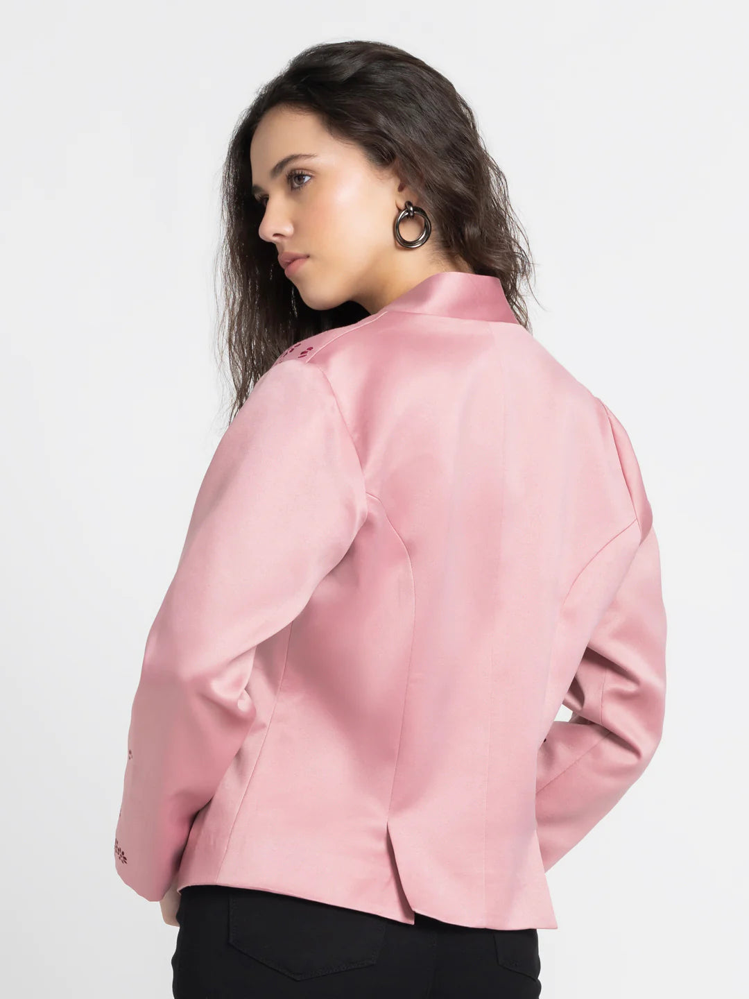 Pink Casual Blazer | Pink Casual Crop Blazer