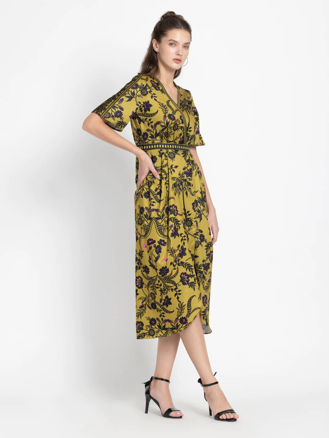 Floral Flare Dress | Asymmetric Floral Flare Dress