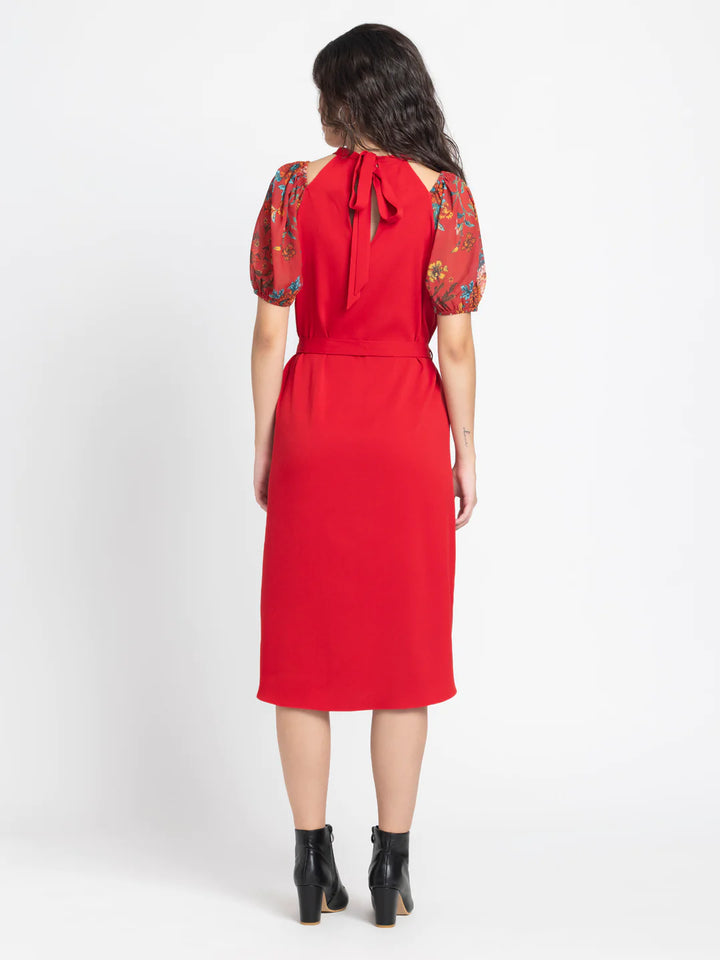 Crimson Midi Dress | Crimson Charm Midi Elegance