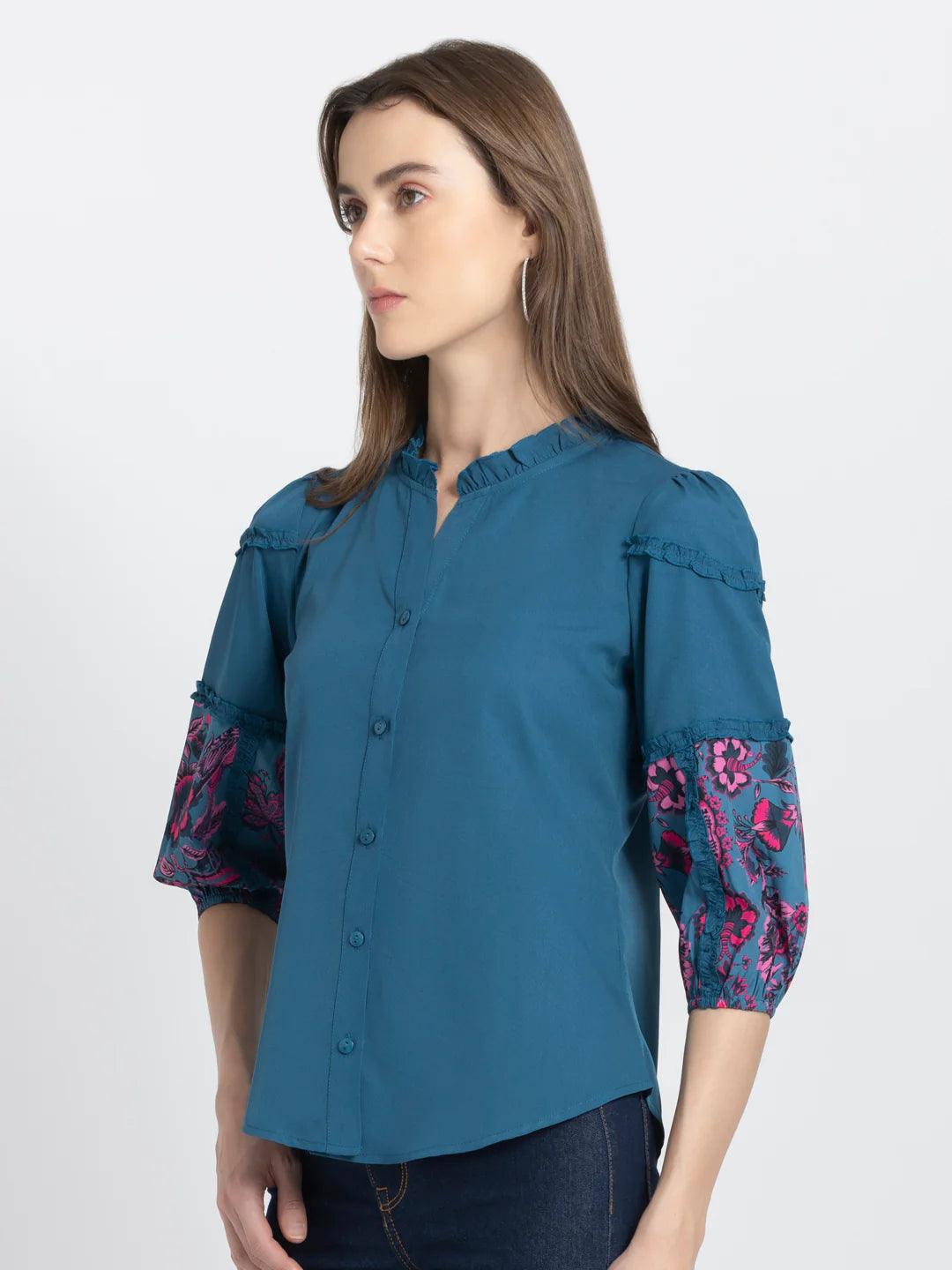 Blue Button-Down Shirt | Chic Blue Button-Down Shirt