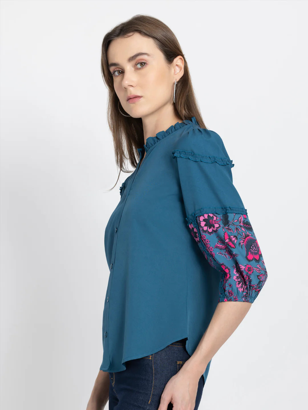 Blue Button-Down Shirt | Chic Blue Button-Down Shirt