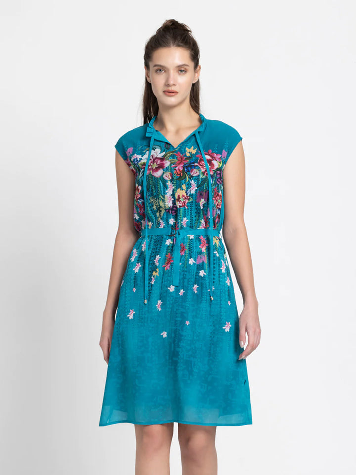 Blue Floral Dress for Women | Blue Floral Elegance Dress