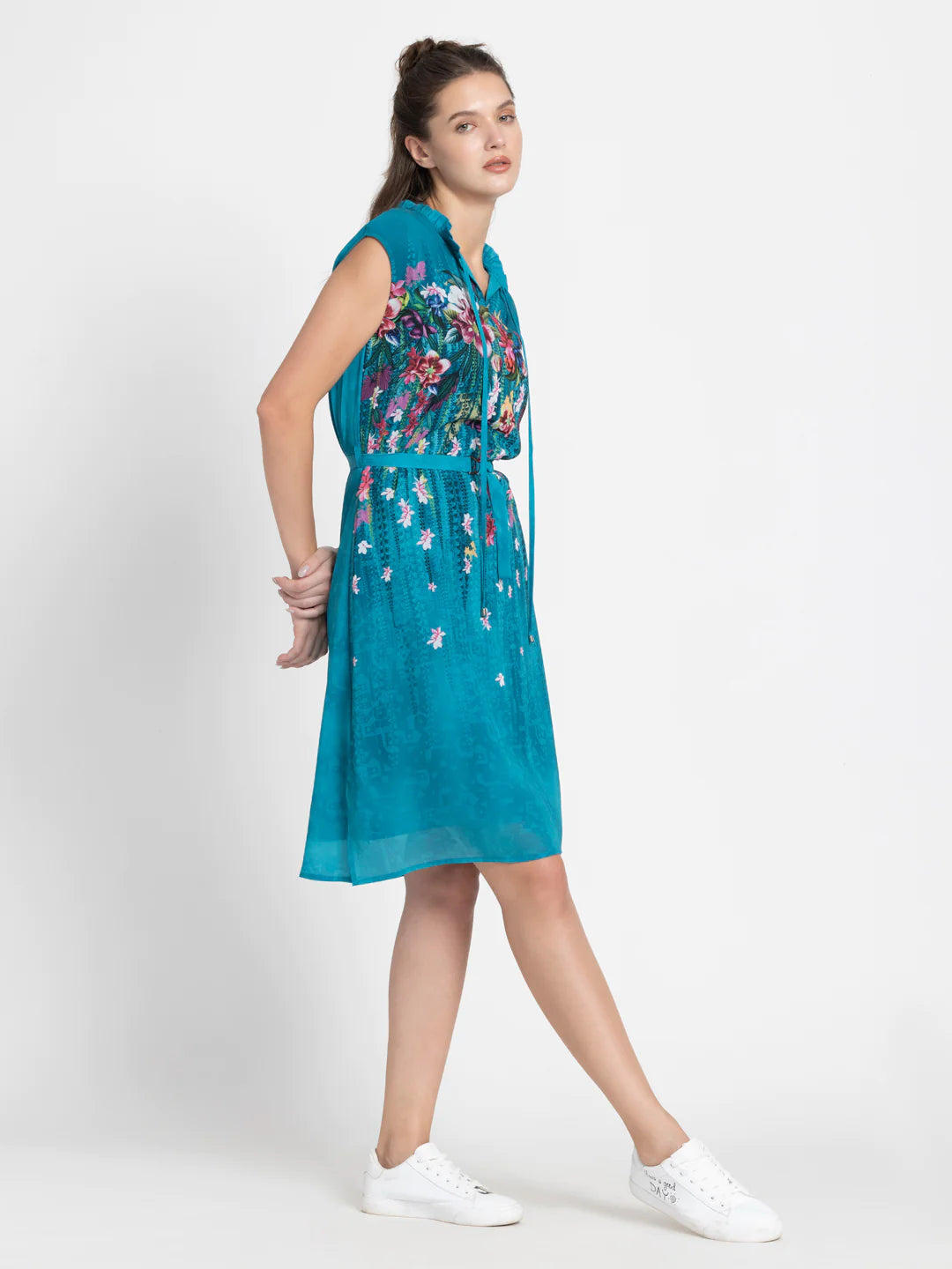 Blue Floral Dress for Women | Blue Floral Elegance Dress