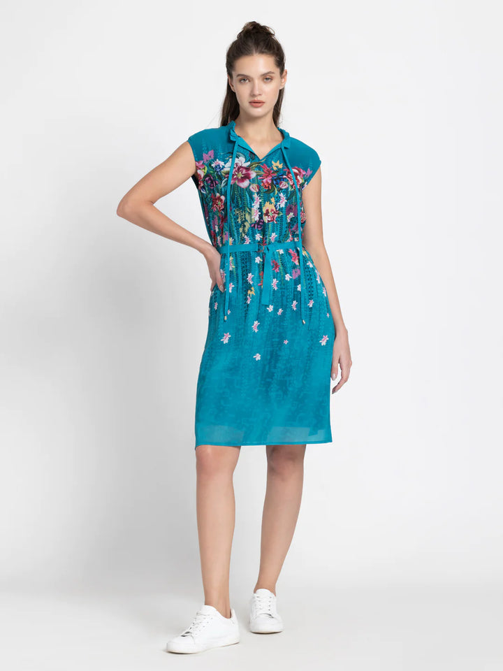 Blue Floral Dress for Women | Blue Floral Elegance Dress