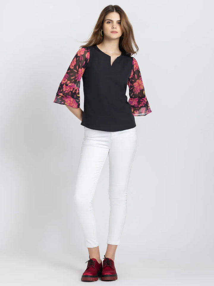 Floral Printed Top | Allure Black Printed Top