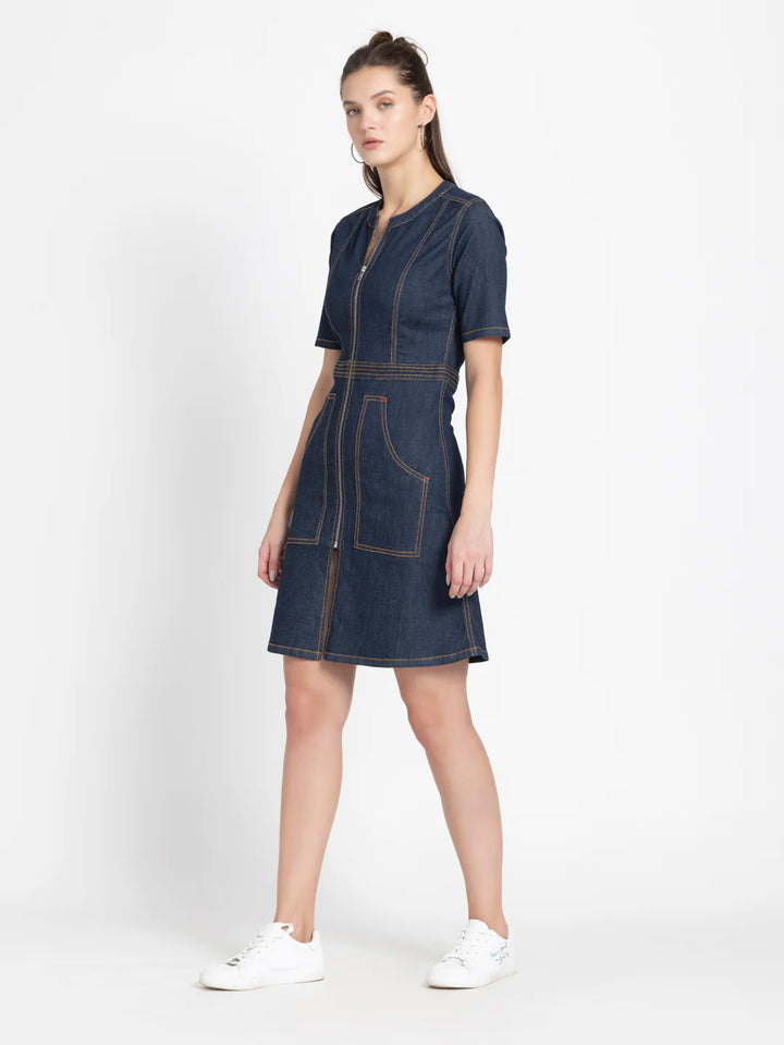 Blue Denim Dress for Women | Effortlessly Chic Blue Denim Dress