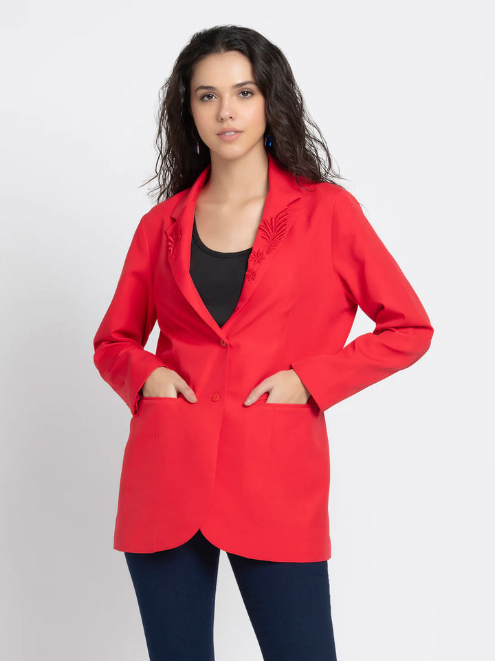 Women Red Blazer | Striking Red Blazer