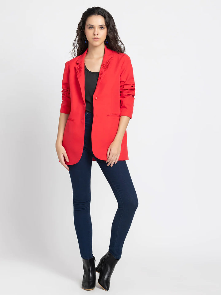 Women Red Blazer | Striking Red Blazer