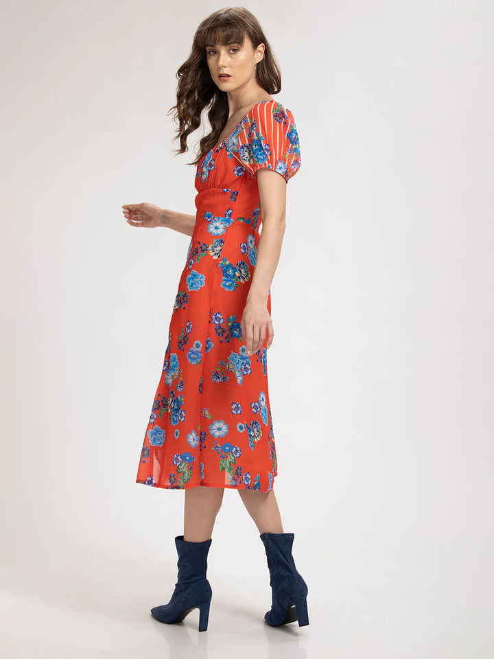 Floral Midi Dress | Regency Romance Floral Midi Dress