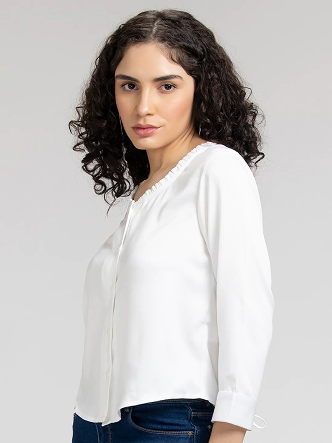 White Satin Shirt for Women | Effortless Elegance White Satin Shirt