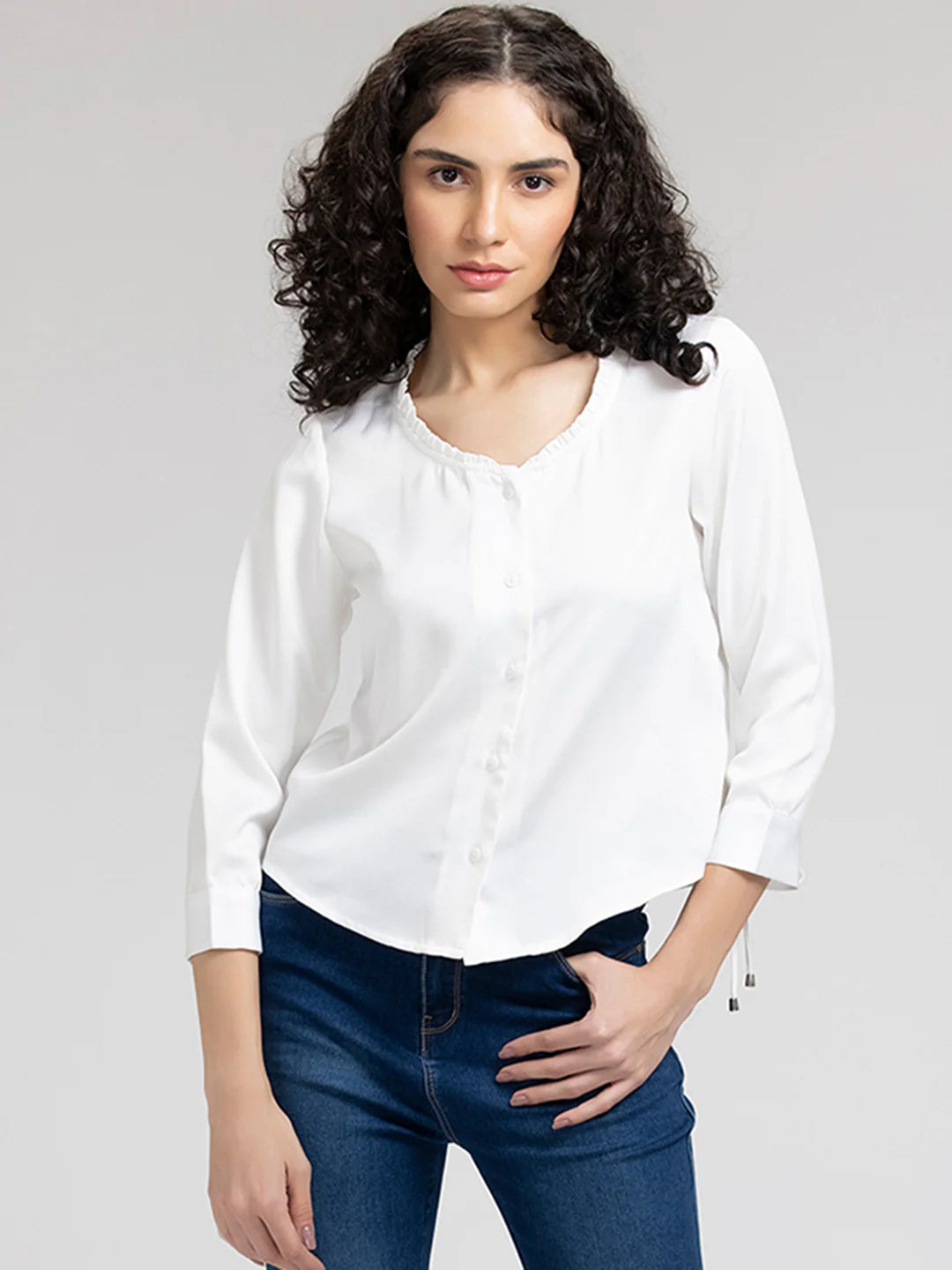 White Satin Shirt for Women | Effortless Elegance White Satin Shirt
