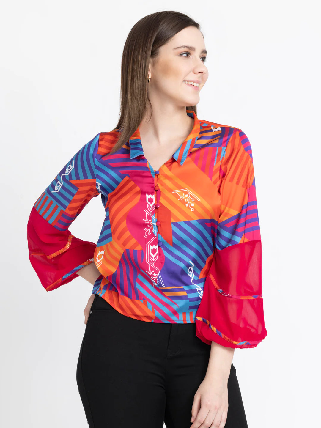 Button-down shirt for Women | Fuchsia Bliss Statement Shirt