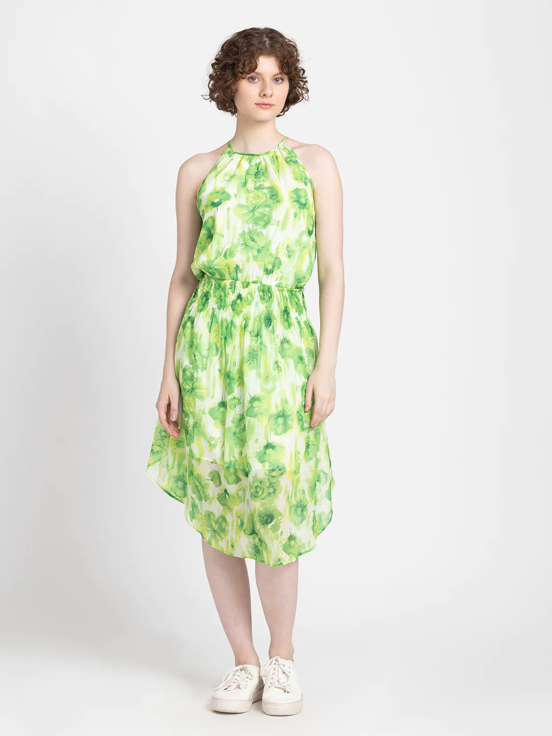 Floral Mid Dress | Floral Bliss Fit & Flare Midi Dress