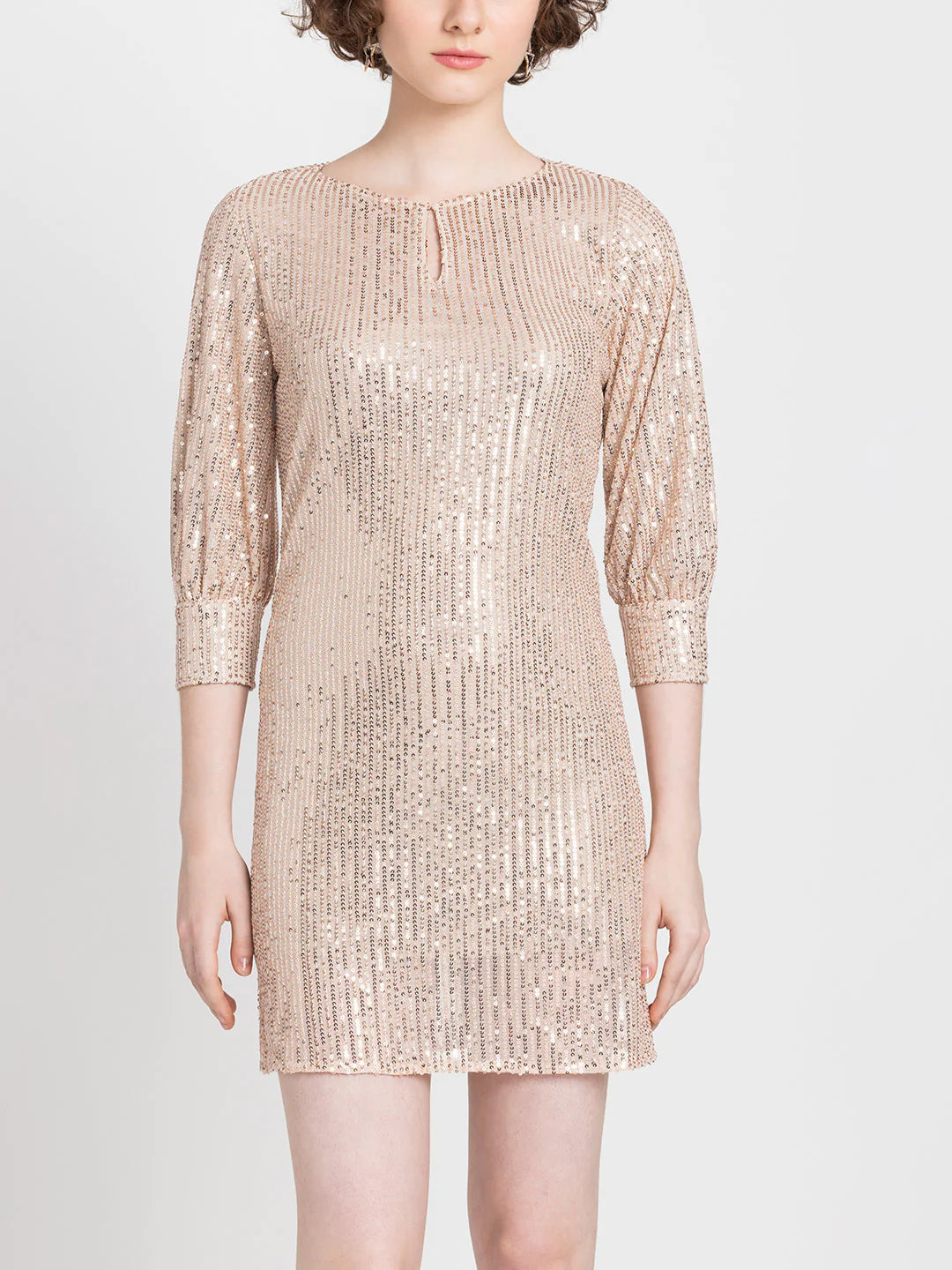 Pink Sparkle Party Dress | Pink Sparkle Bell-Sleeve Party Dress