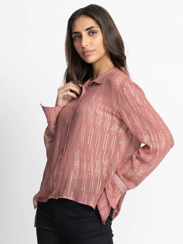 Pink Party Shirt for Women | Sophisticated Pink Party Shirt