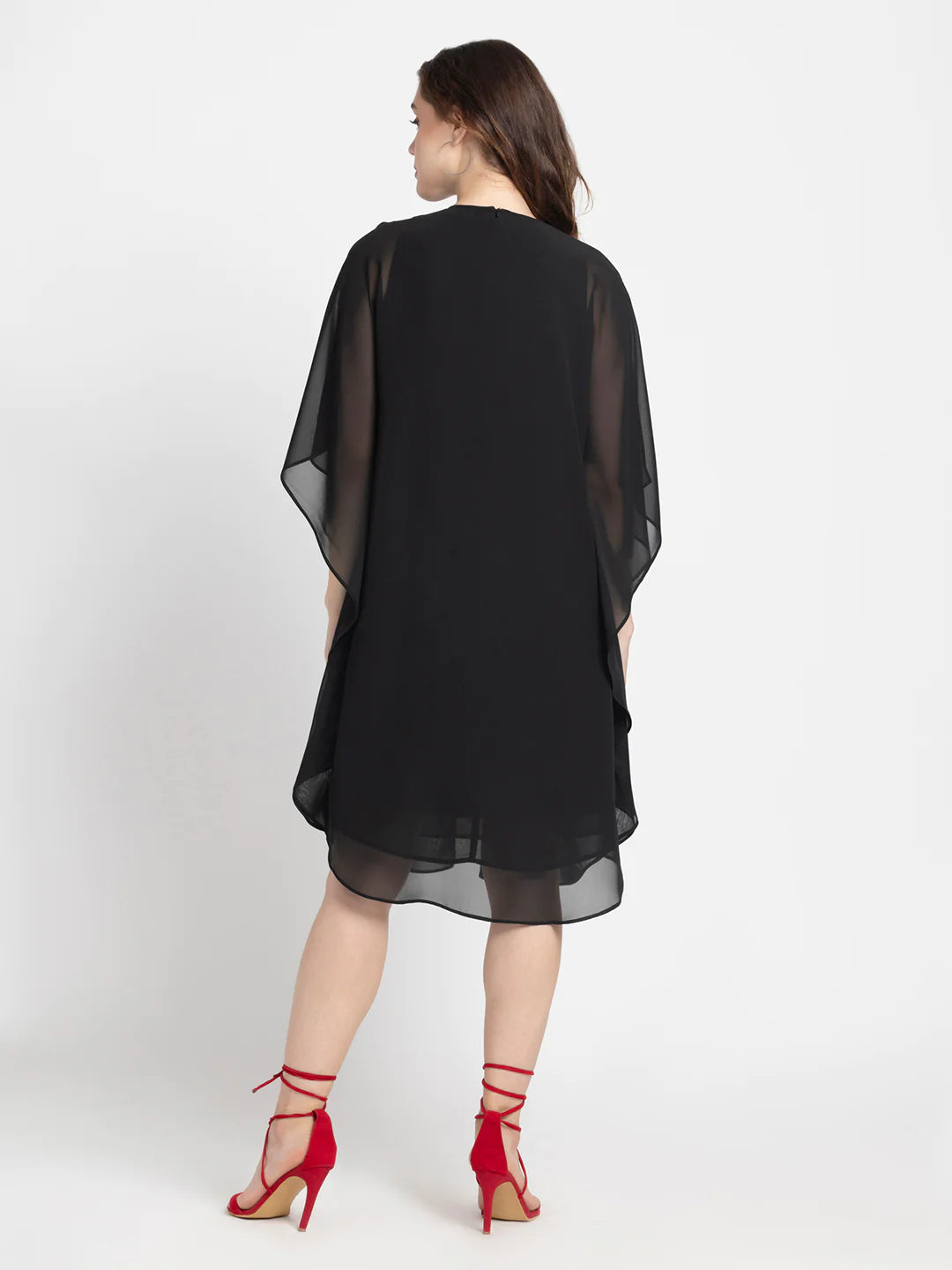 Black Cape Dress for Women | Graceful Black Cape Dress