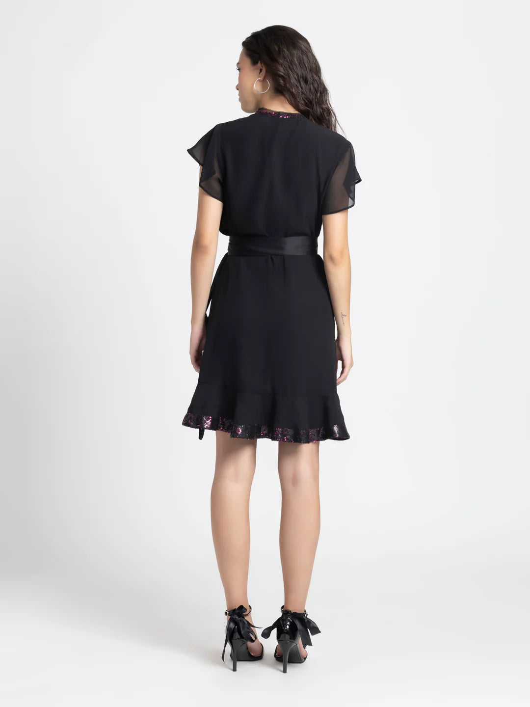 Sequin Wrap Dress | Sequin Elegance Wrap Dress