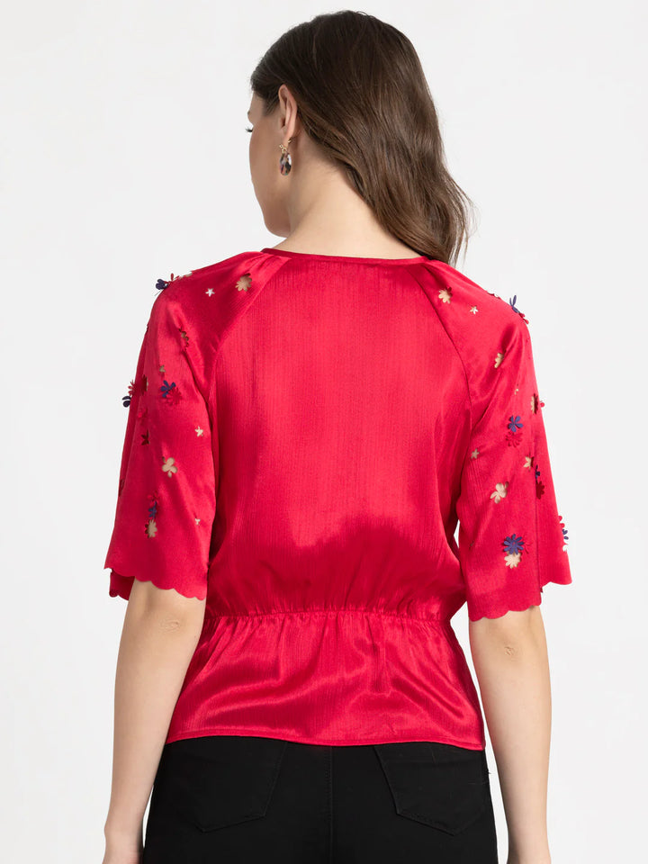 Red Casual Shirt for Women | Fuchsia Elegance Casual Shirt