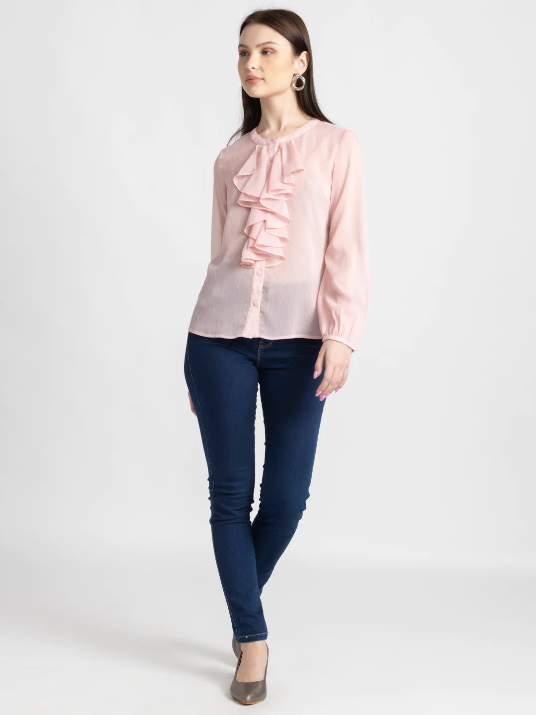 Pink Long Sleeve Party Shirt | Pink Elegance Long Sleeve Party Shirt