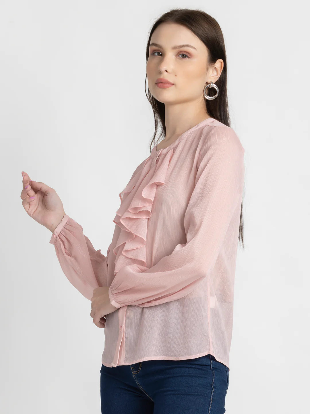 Pink Long Sleeve Party Shirt | Pink Elegance Long Sleeve Party Shirt