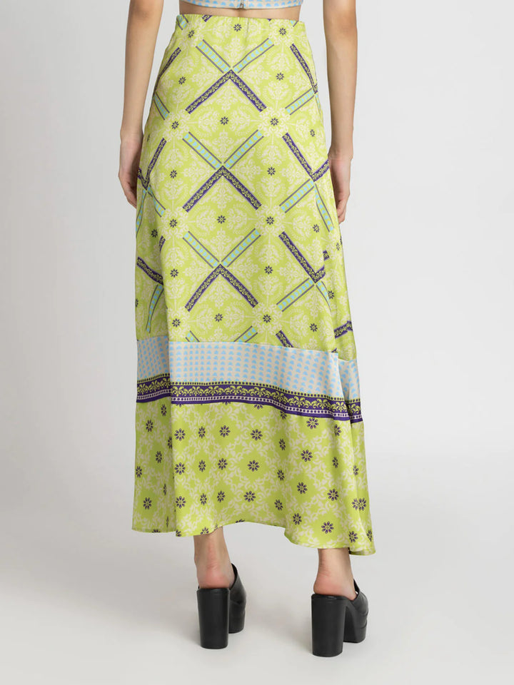 Green Casual Skirt | Green A-Line Maxi Casual Skirt