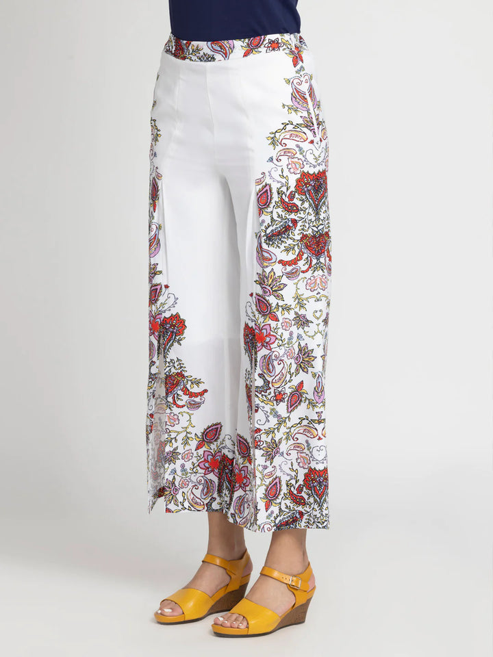 Printed Mid-Rise Casual Pant for Women | Edgy White Printed Mid-Rise Casual Pant
