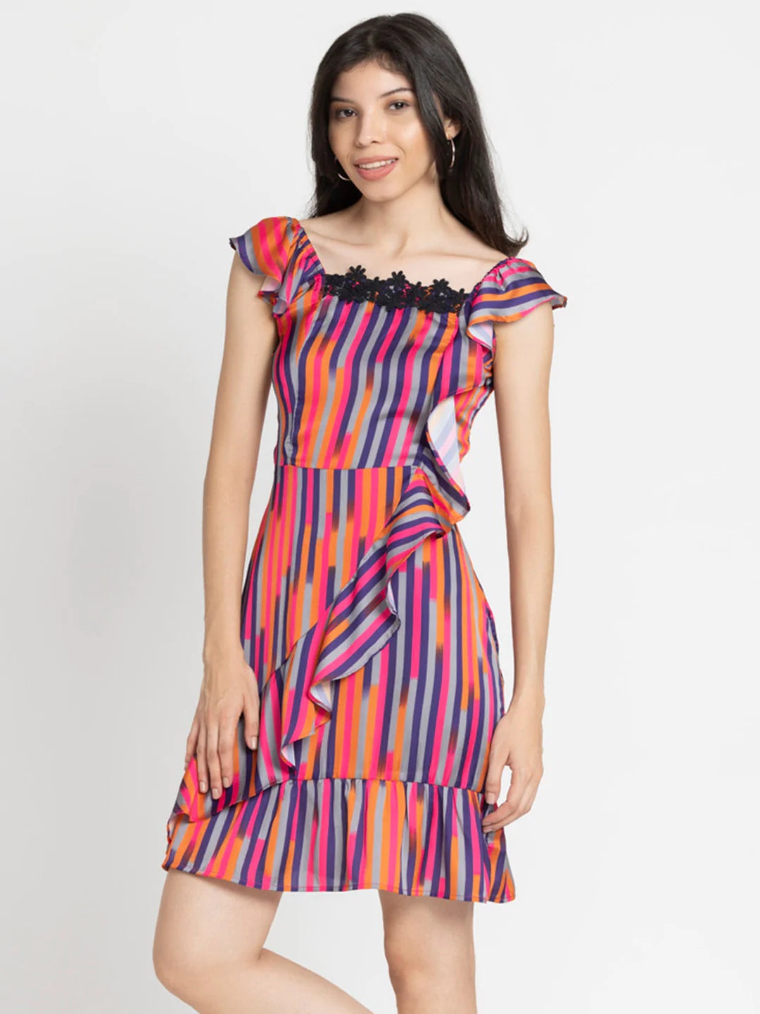 Striped Fit Flare Dress | Striped Elegance Fit Flare Dress