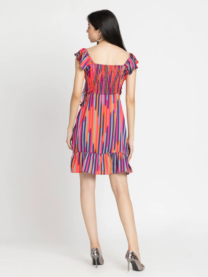 Striped Fit Flare Dress | Striped Elegance Fit Flare Dress
