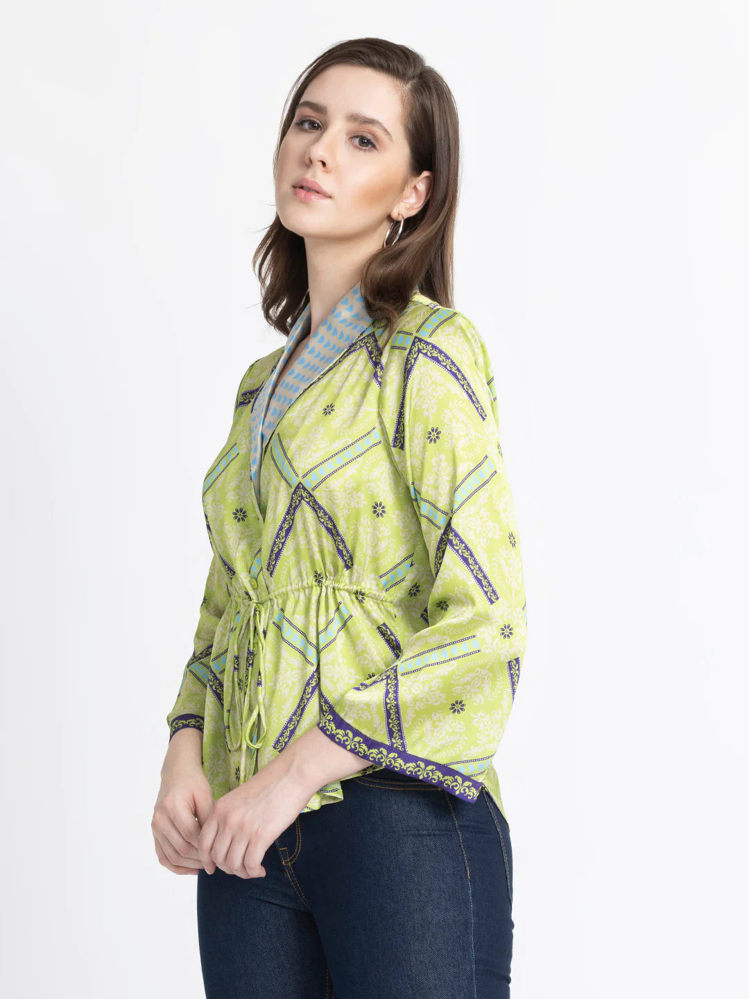 Green Shirt Jacket | Vibrant Green Cinched Shirt Jacket