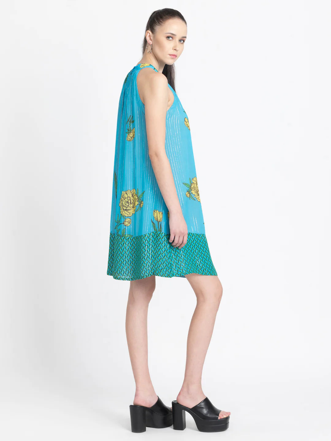 Blue Halter Dress for Women | Casual Chic Blue Halter Dress