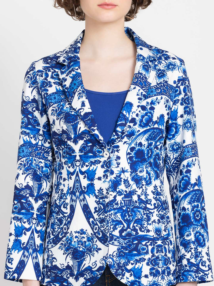 Blue Floral Blazer | Stylish Blue Floral Casual Blazer