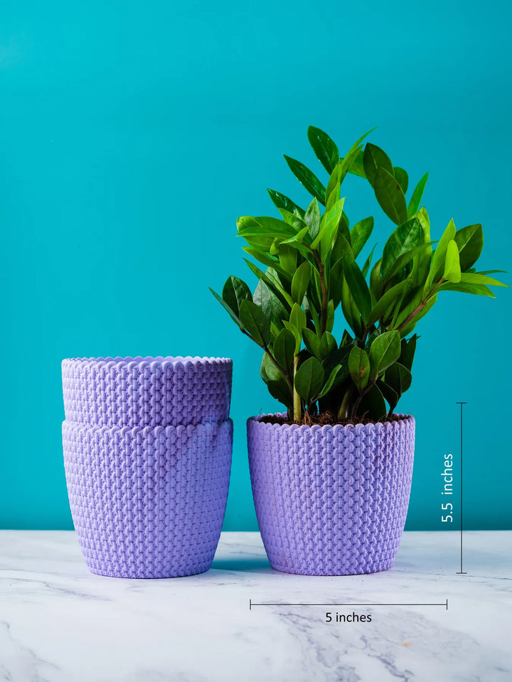 Textured Fiber Planters Pack | Textured Purple Purl Fiber Planters Pack