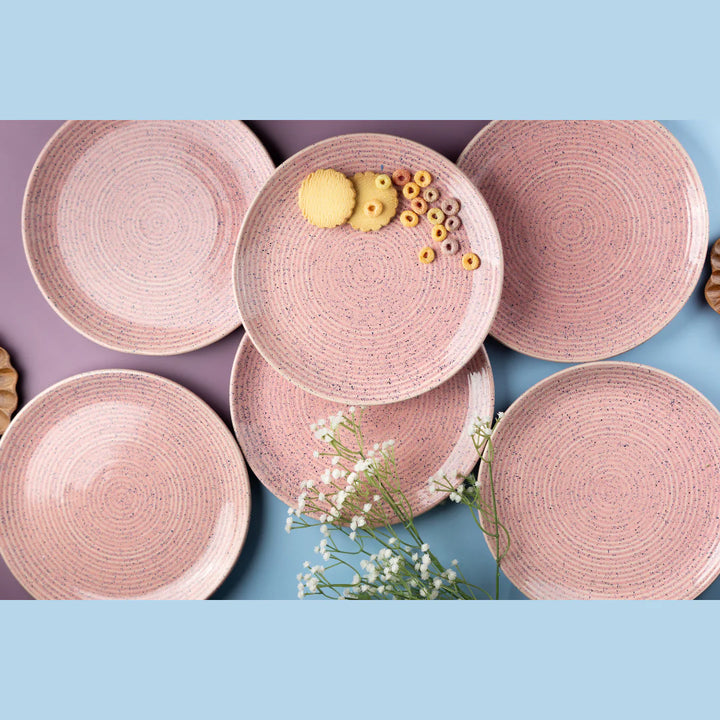 Ceramic Quarter Plate Set - Pastel Pink | Handmade Ceramic Quarter Plate Set - Pastel Pink