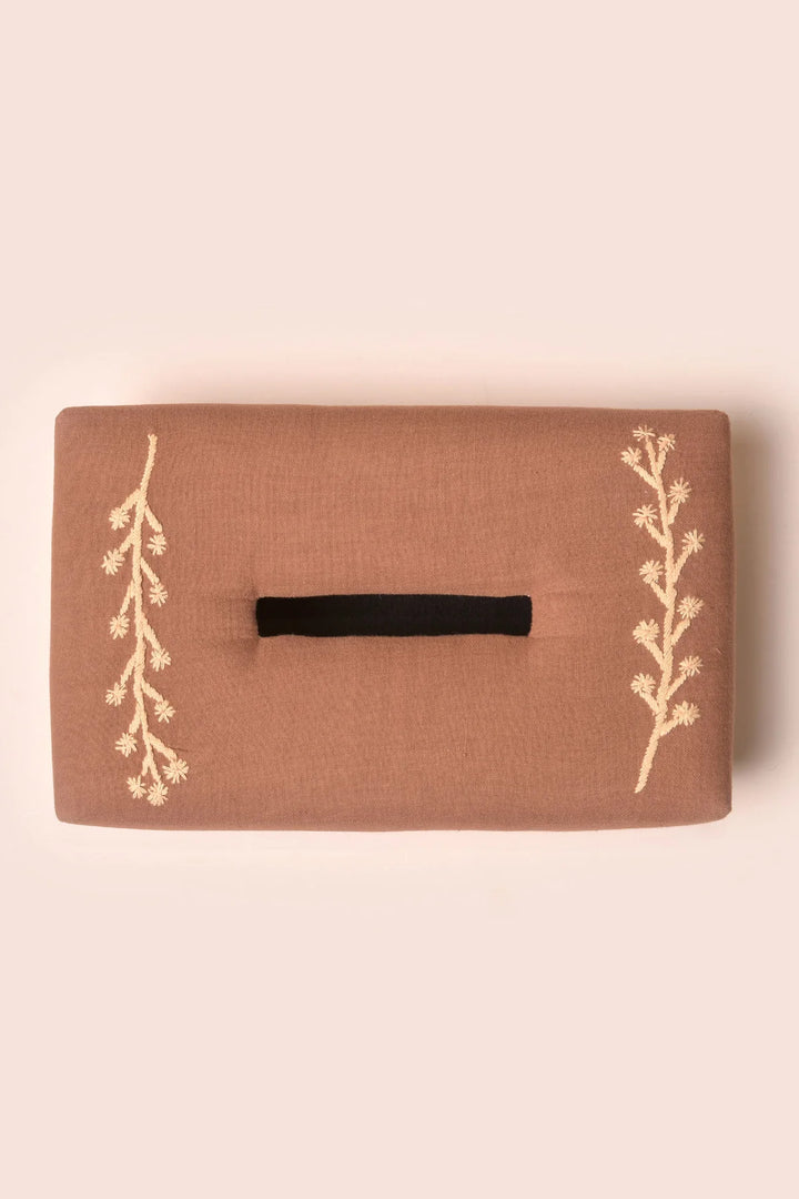 Beige Japanese Floral Tissue Box Cover | Ace Handwoven Tissue Box - Beige