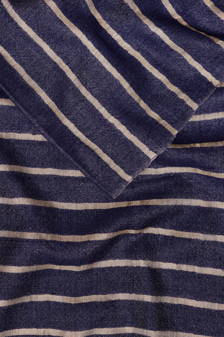 Blue Cashmere Stole: Luxurious and Cozy, 70x100cm, Dry Clean Only | Sejiaku Handwoven Fine Cashmere Stole - Blue