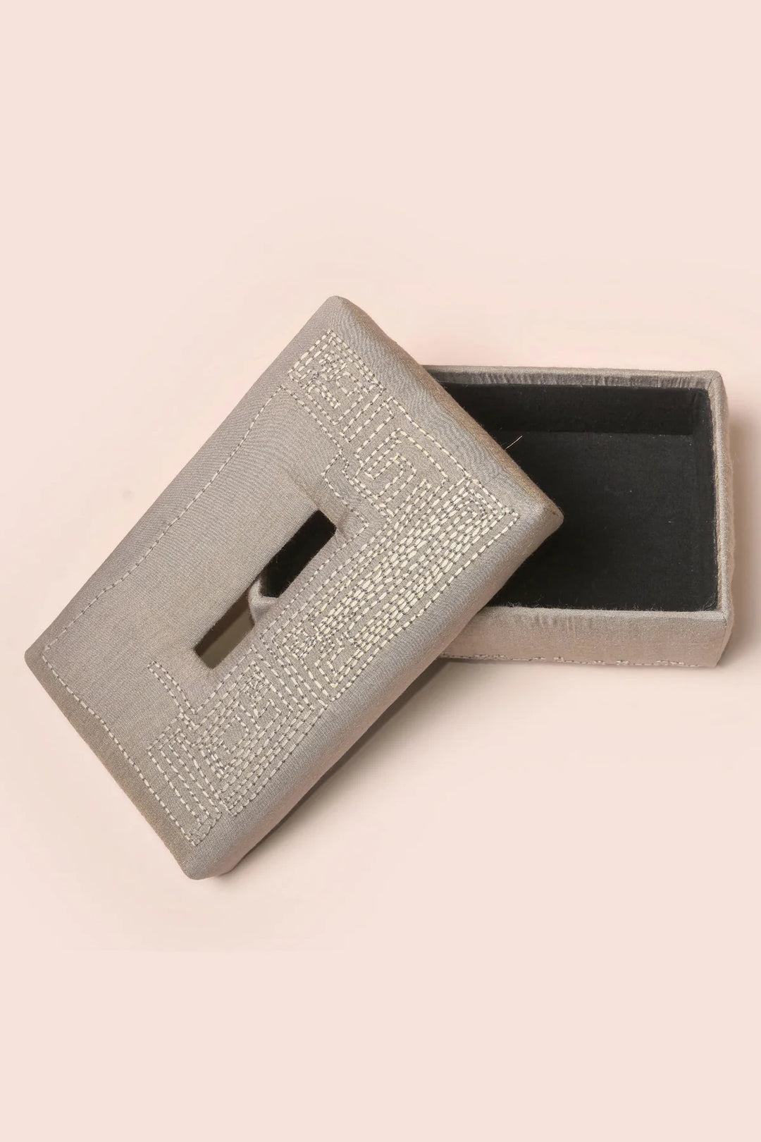 Handwoven Silk Tissue Box | Celyse Handwoven Tissue Box - Gray
