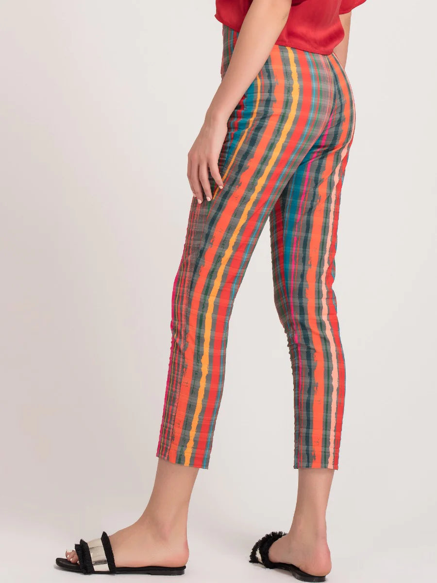 Striped Ankle Pants for Women | Artisanal Striped Ankle Pants