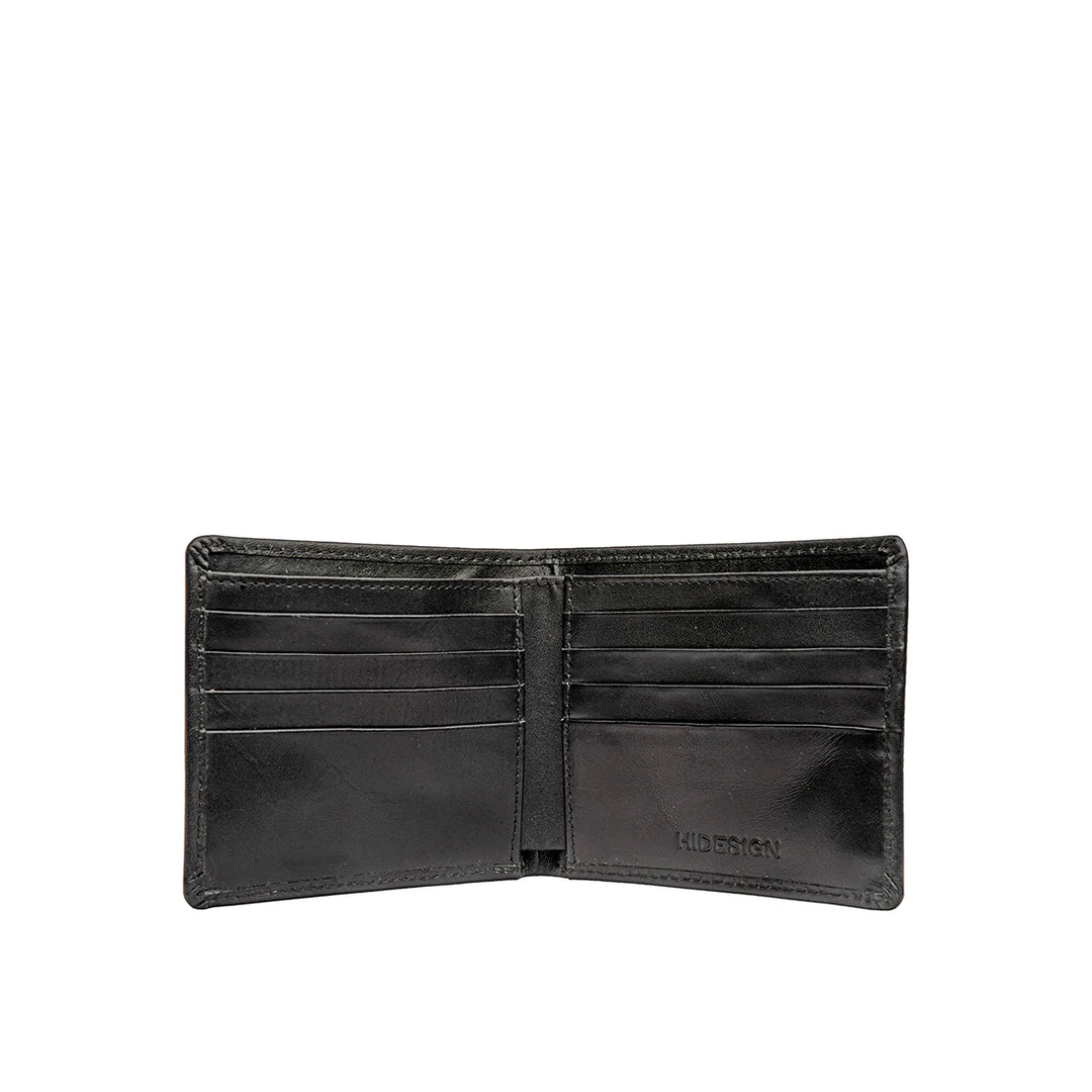 Men's Black Leather Bifold Wallet | Eternal Black Ran Bi-fold Wallet