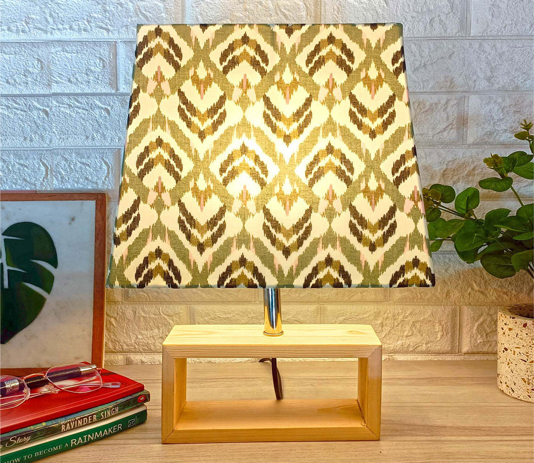 Modern Wood Table Lamp with Warm LED Light