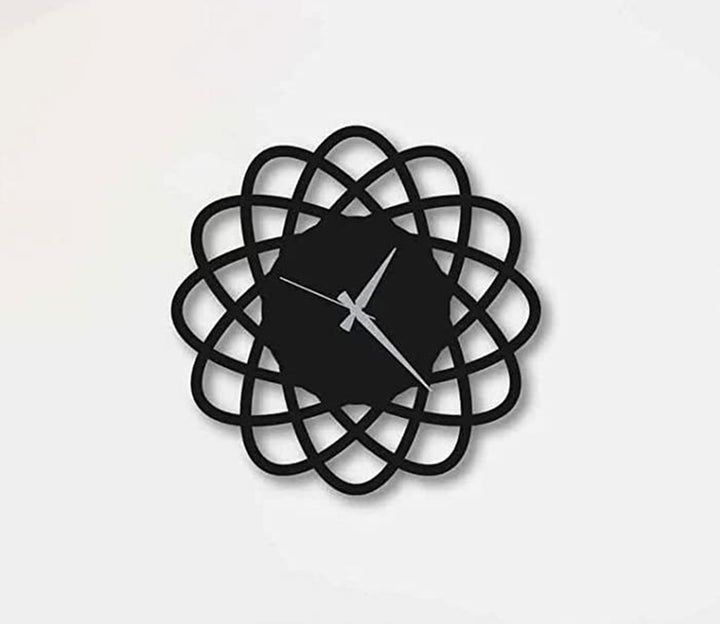 Round Textured Metal Wall Clock - Spiral Design