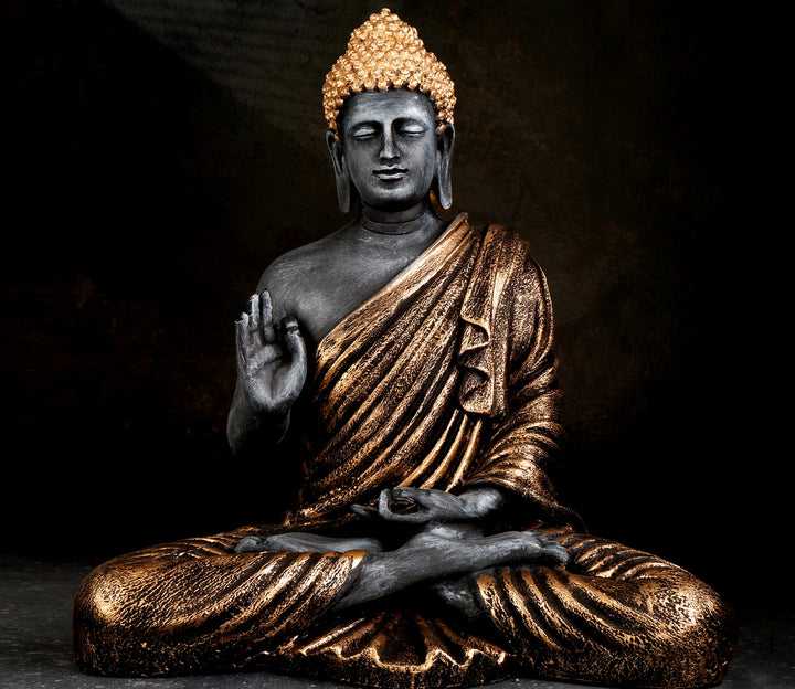 Tranquil Brown Resin Meditation Figurine | Brown Resin Meditating Buddha Idol