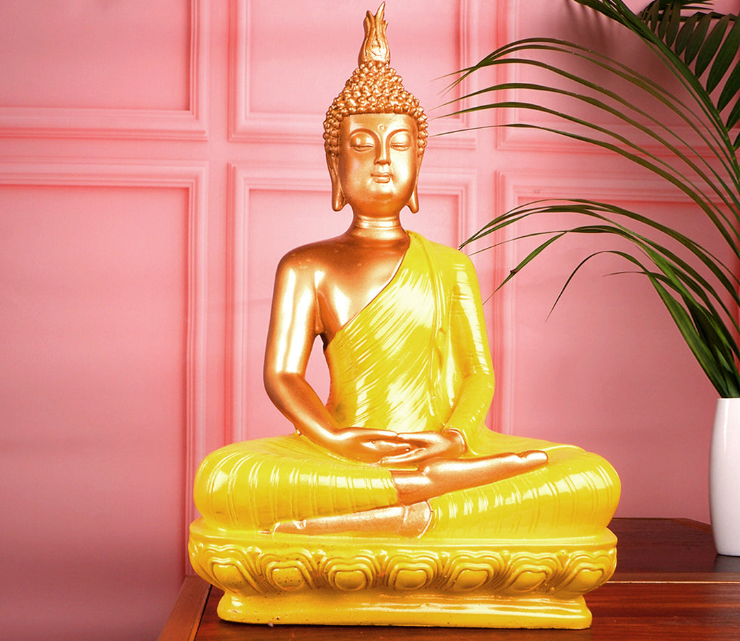 Yellow Meditative Buddha Figurine | Spiritual Meditative Buddha Figurine (Yellow)