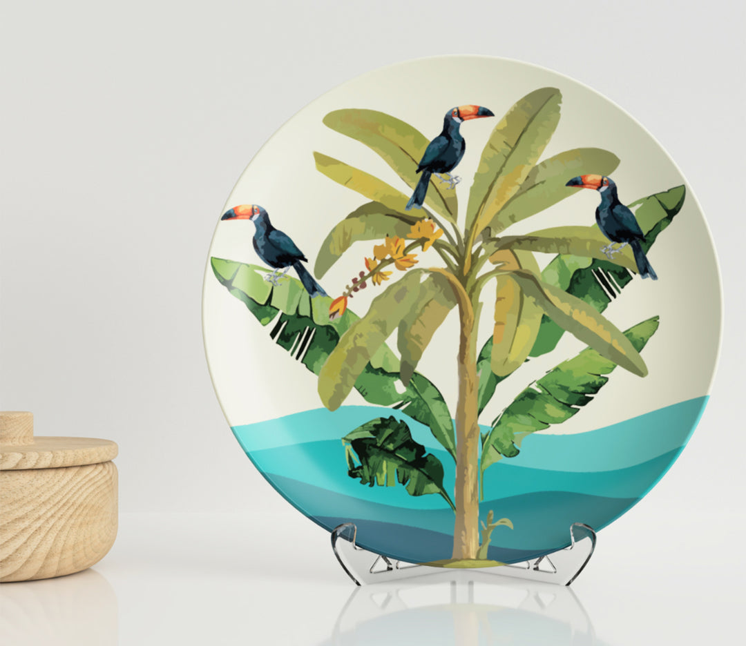 Toucan Printed Exquisite Traditional Ceramic Wall Plate