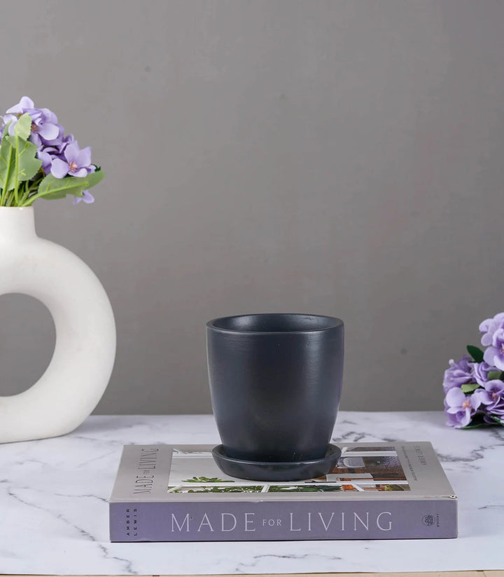 Gray Ceramic Pot | Modern Design Millennial Grey Ceramic Pot