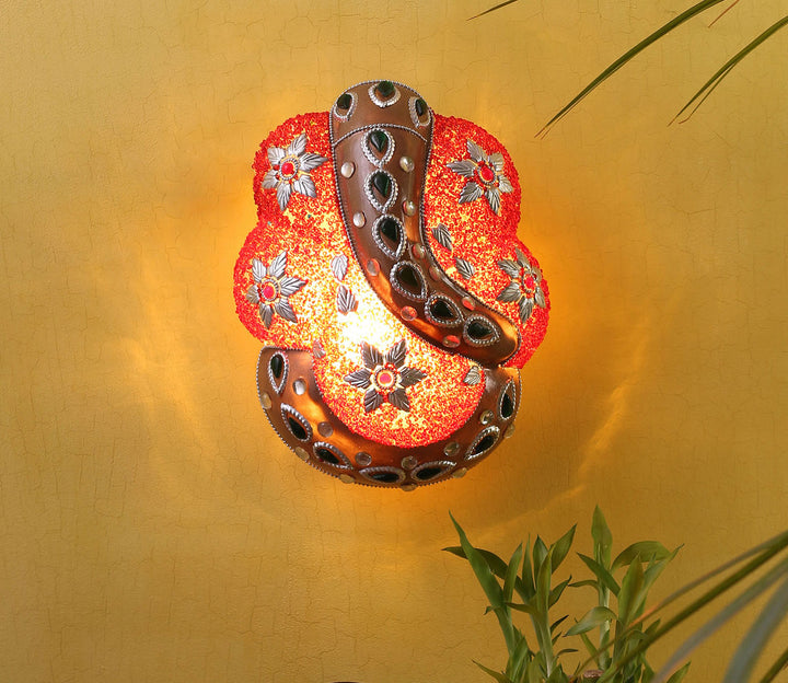 Captivating Maroon Wall-Mounted Lamp